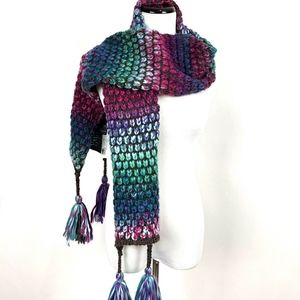FRAAS Space Dye Scarf Bright Colors & Tassels NWT